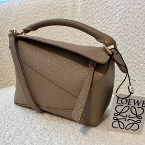 Loewe Mini Puzzle Bag Taupe Leather NWT Retail $2,850